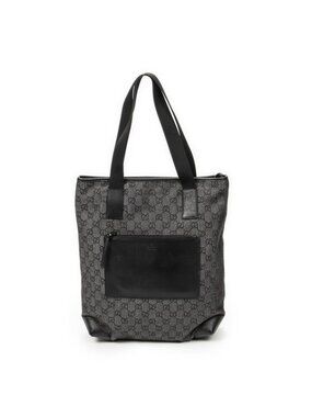 Gucci Vertical Black GG Denim Canvas Messenger Bag